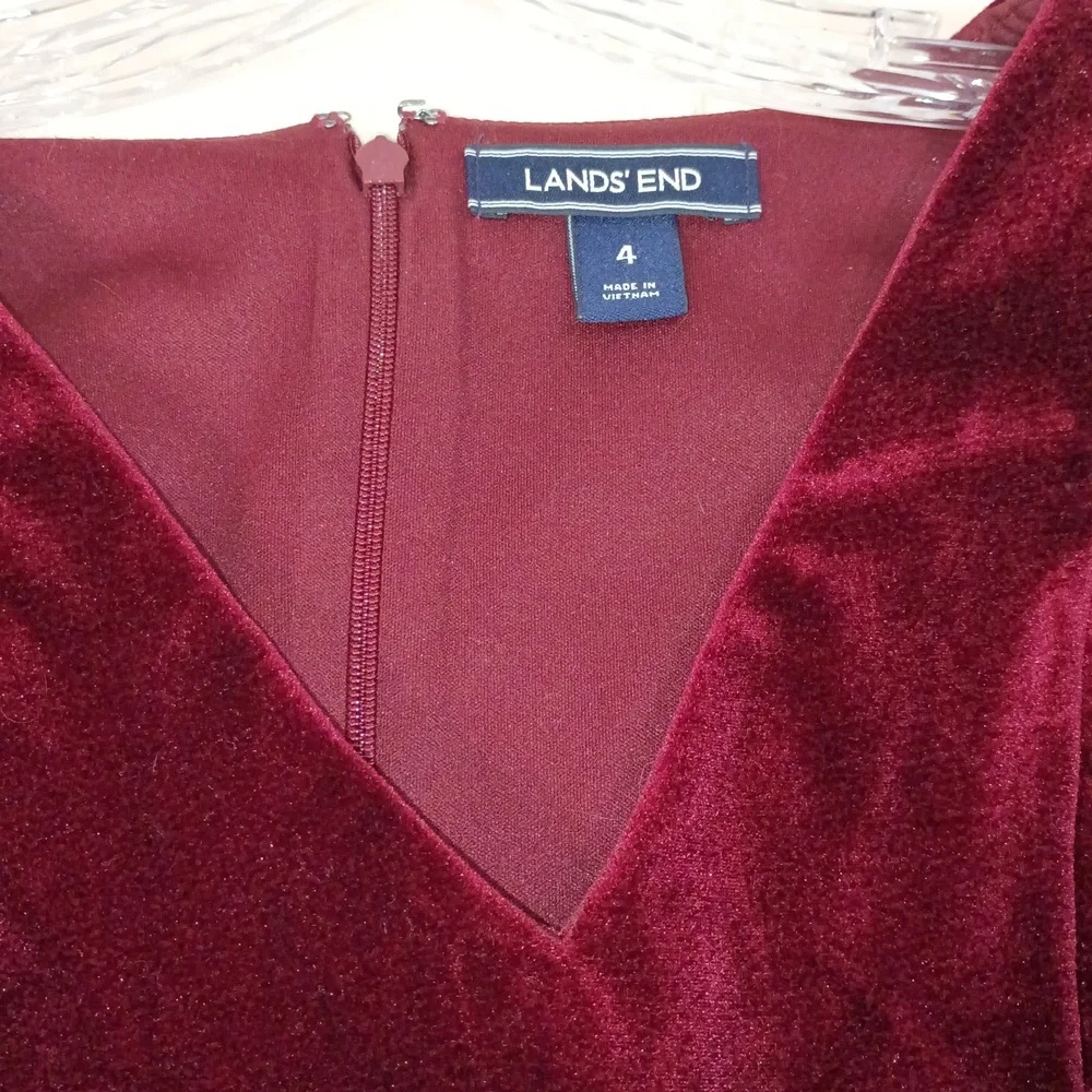 Lands' End, Women's Long Sleeve Dress - Deep Red - Picture 2 of 7